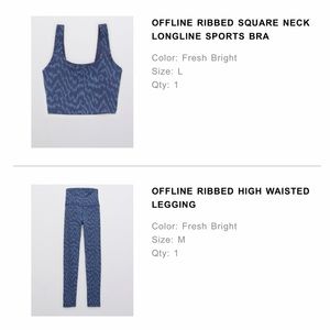 AE / aerie / OFFLINE High Waisted Leggings (M) & Longline Sports Bra (L)